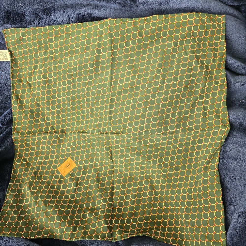 Vintage Gucci Horsebit Silk Pocket Square Handkerchief Twilly EUC 13X13